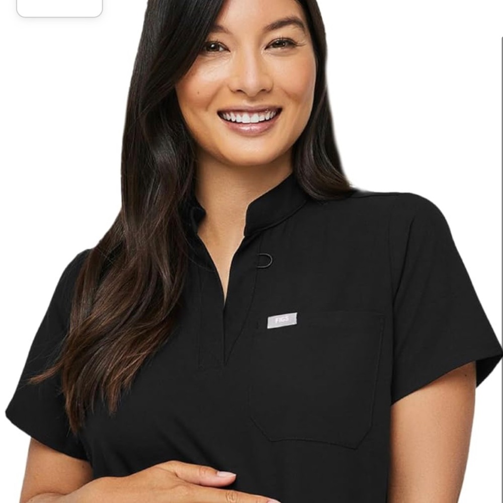 FIGS Black Kitale Maternity Scrub Top
